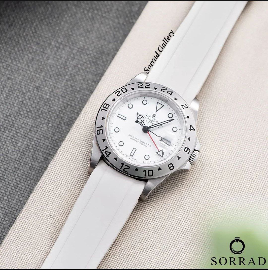 ساعت رولکسل GMT اسپرت / اتومات بند رابر رنگ سفید صفحه سفید