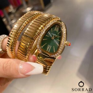 ساعت بولگاری زنانه / ساده بند دورپیچ استیل رنگ طلایی صفحه دورنگین / در چند رنگ مختلف - Image 2