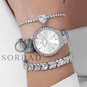 ساعت دنیل کلین زنانه / ساده بند استیل رنگ سیلور صفحه دورنگین سفید - Image 2