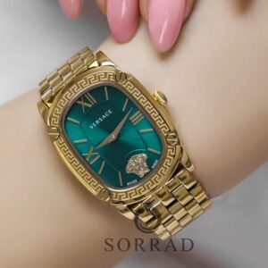 ساعت ورساچه زنانه / ساده بند استیل رنگ طلایی صفحه سبز-طلایی - Image 2