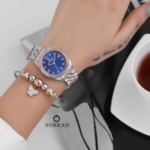 ساعت دنیل کلین زنانه / ساده بند استیل رنگ سیلور-رزگلد صفحه سرمه ای-رزگلد - Image 4