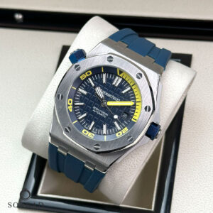 ساعت ای پی مردانه / ساده بند رابر صفحه سرمه ای