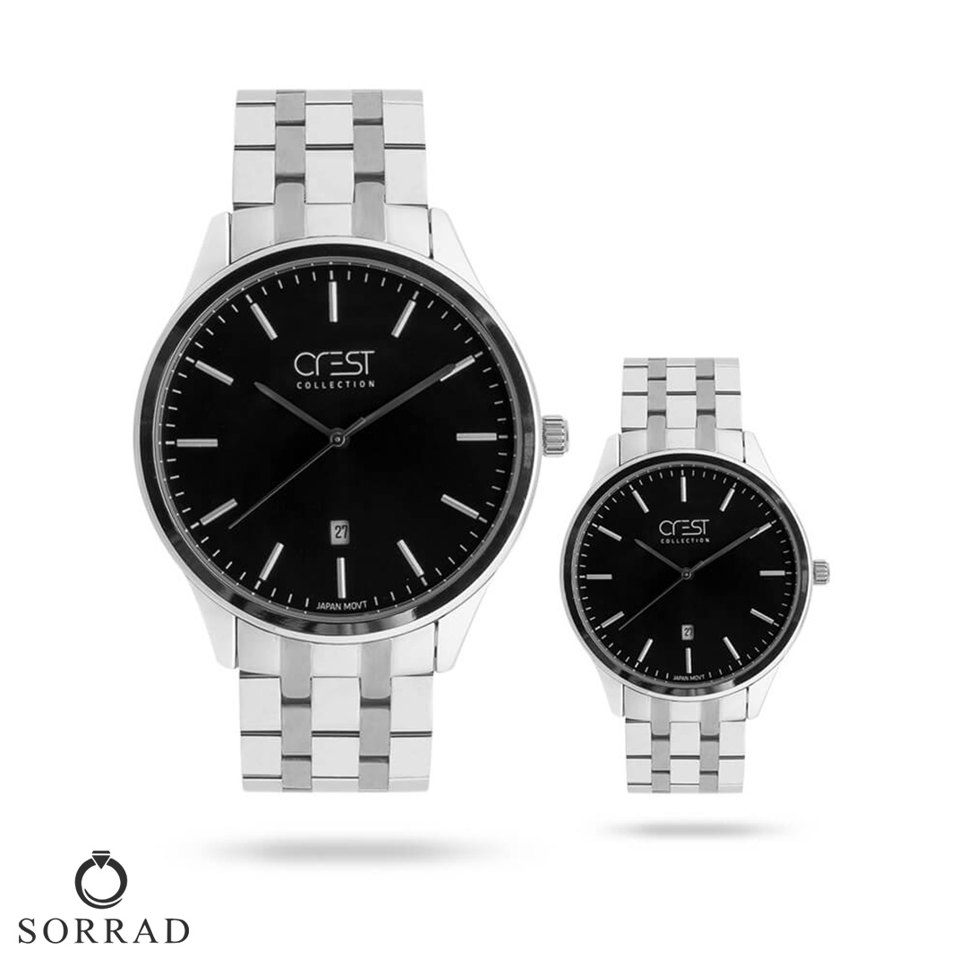 ست ساعت مچی عقربهای زنانه و مردانه کرست | مدل Crest 6701-5